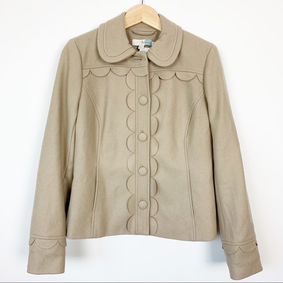 Boden Jackets & Blazers - Boden Mayfair jacket scallop beige wool sz 8 $198